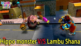 Hippo monster V/S Lambu Shana | Very Funny Fight | Gattu The Power Champ