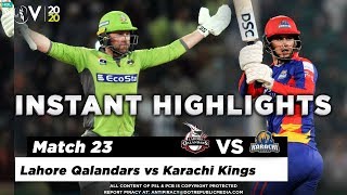 Lahore Qalandars vs Karachi Kings | Full Match Instant Highlights | Match 23 | 8 March | HBL PSL5