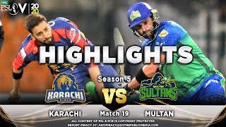 Karachi Kings vs Multan Sultans | Full Match Highlights | Match 19 | 6 March | HBL PSL 2020
