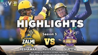 Quetta Gladiators vs Peshawar Zalmi | Full Match Highlights | Match 4 | 22 Feb 2020 | HBL PSL 2020