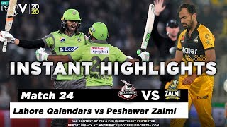 Lahore Qalandars vs Peshawar Zalmi | Full Match Instant Highlights | Match 24 | 10 March | HBL PSL 5