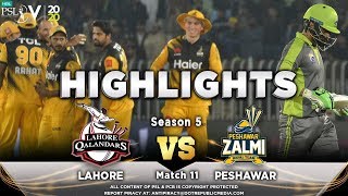 Lahore Qalandars vs Peshawar Zalmi | Full Match Highlights | Match 11 | 28 Feb | HBL PSL 2020
