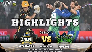 Peshawar Zalmi vs Multan Sultans | Full Match Highlights | Match 8 | 26 Feb | HBL PSL 2020