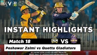 Peshawar Zalmi vs Quetta Gladiators | Full Match Instant Highlights | Match 18 | 5 Mar | HBL PSL 5