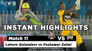 Lahore Qalandars vs Peshawar Zalmi | Full Match Instant Highlights | Match 11 | 28 Feb | HBL PSL 5