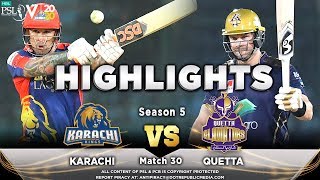 Karachi Kings vs Quetta Gladiators | Full Match Highlights | Match 30 | 15 March | HBL PSL 2020