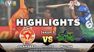 Islamabad United vs Multan Sultans | Full Match Highlights | Match 5 | 22 Feb | HBL PSL 2020
