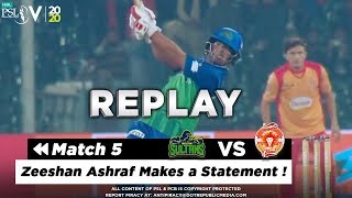 Zeeshan Ashraf 50 Highlights | Multan Sultans vs Islamabad United | Match 5 | HBL PSL 5 | 2020