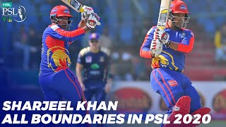 Sharjeel Khan All Boundaries In HBL PSL 2020 | MB2T