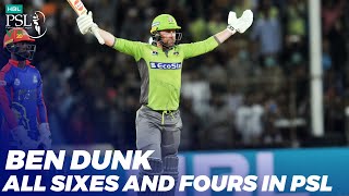 Ben Dunk All Sixes and Fours In HBL PSL 2020 | MB2T