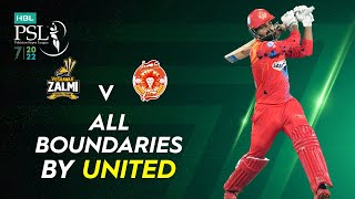 All Boundaries By United | Peshawar Zalmi vs Islamabad United | Match 32 | HBL PSL 7 | ML2T