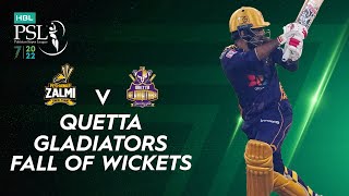 Quetta Gladiators Fall Of Wickets | Peshawar vs Quetta | Match 22 | HBL PSL 7 | ML2T
