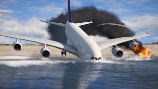 Emergency Landing Failed in GTA 5 (Biggest Airplane Left Runway and Crash in Water)