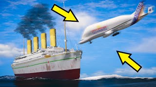 GTA 5 Britannic Sinking (Plane Crash Into HMHS Britannic Movie) Emergency Landing Plane