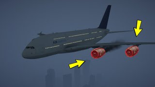 Airplane Emergency Landing in GTA 5 (Plane Engine Failure and Crash in Foggy Weather)