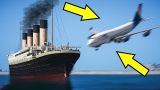 GTA 5 Titanic Sinking (Plane Crashes Into Titanic Movie) Titanic Sank + Underwater Footage