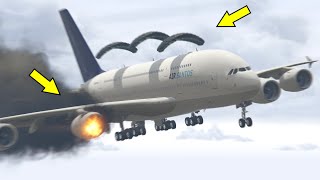 Airplane Lost All Engines And Deployed Parachutes For Emergency Landing In GTA 5 (Flight Crash)