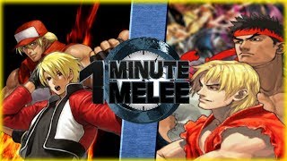 Rock & Terry vs Ken & Ryu (King of Fighters vs Street Fighter) - One Minute Melee S6 EP14