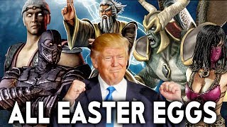 MORTAL KOMBAT 11 ALL Easter Eggs Funny References Intros MK11 (Donald Trump, Smoke, Fujin, Mileena)