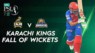 Karachi Kings Fall Of Wickets | Peshawar Zalmi vs Karachi Kings | Match 19 | HBL PSL 7 | ML2T