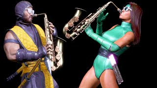 MK11 All Characters Play The Saxophone (All Characters Perform Jax's FRIENDSHIP)