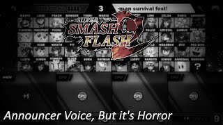 Super Smash Flash 2 | Announcer Voices, But it's Horror