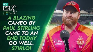 A blazing cameo by Paul Stirling came to an end today. Go well, Stirlo! | HBL PSL 7 | ML2T