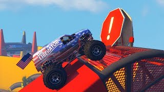 MONSTER TRUCK OBSTACLE COURSE! - GTA 5 Funny Moments #745