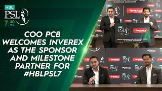 COO PCB Salman Naseer Welcomes Inverex As The Sponsor And Milestone Partner For #HBLPSL7